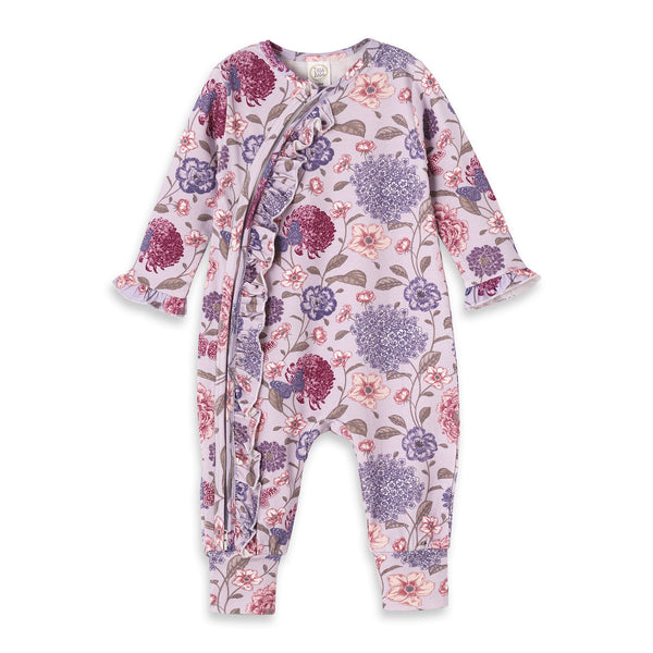 floral-ruffle-baby-zipper-romper-soft-bamboo-vintage-bloom Sophia's StyleBaby Girl Clothes-1